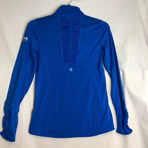 MPG Royal Blue warm Up Top 3/4 Zip Thumb Holes Size L. WW - Picture 4 of 7